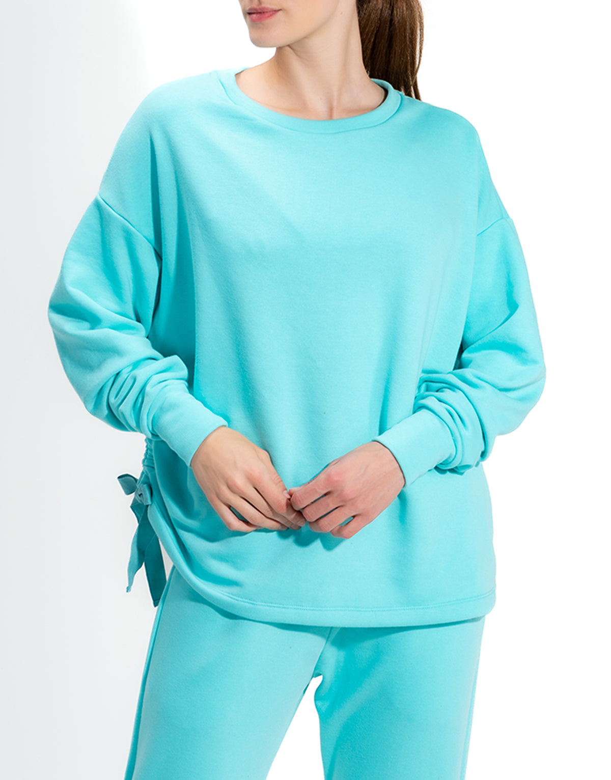 SCRUNCH TEAL HOODIE – ROMOLABS