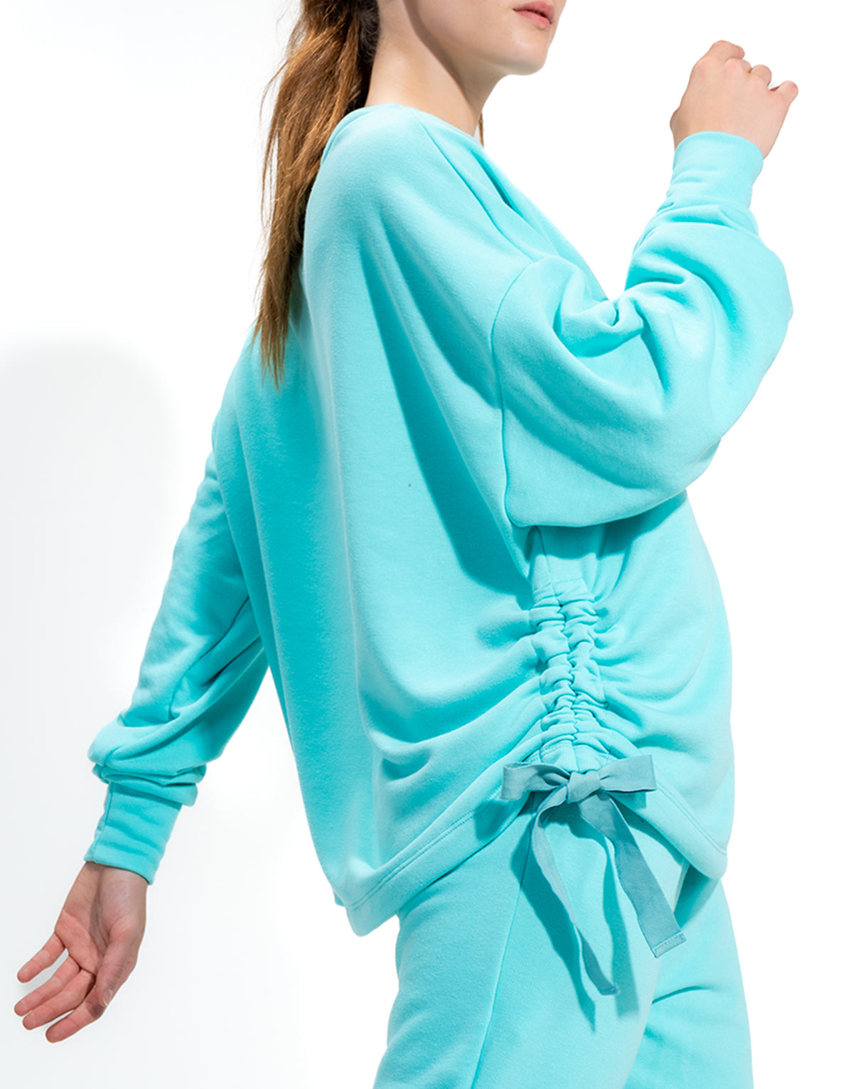 SCRUNCH TEAL HOODIE