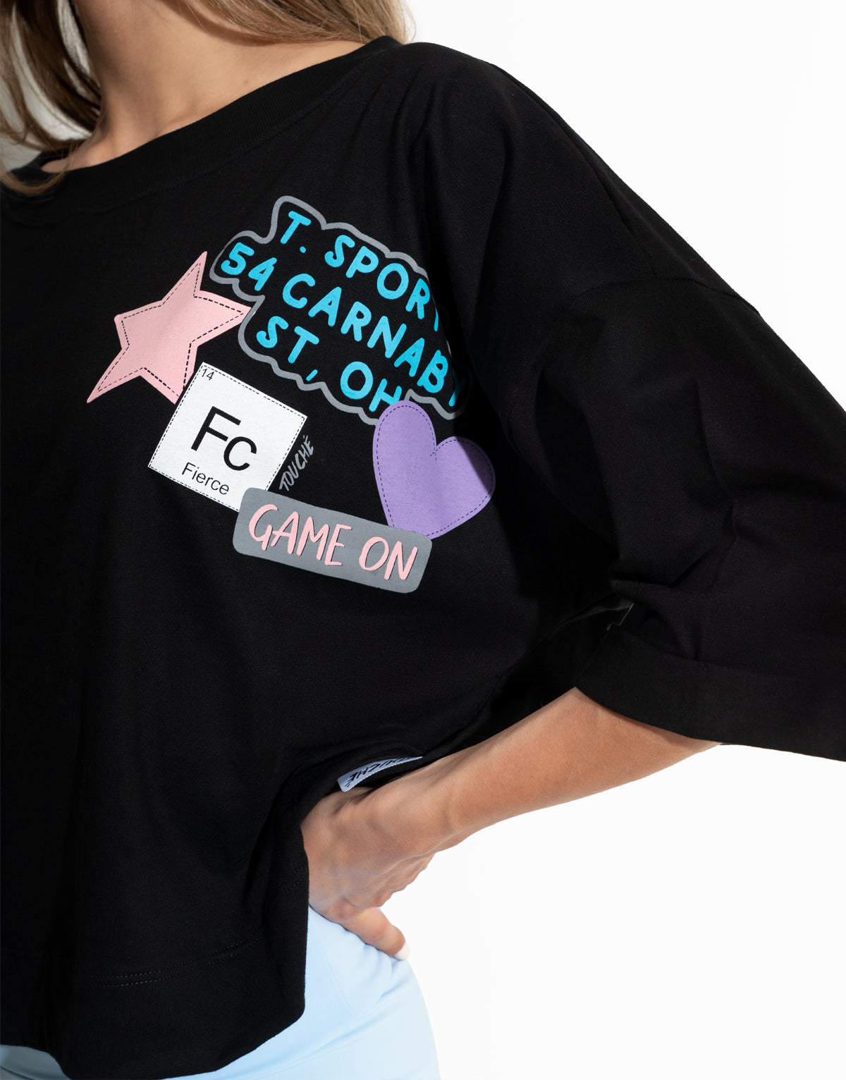GAME ON BLACK OVER SIZE TEE