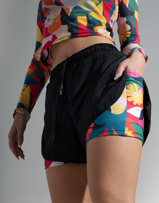 FLOWER RUNNING SHORT